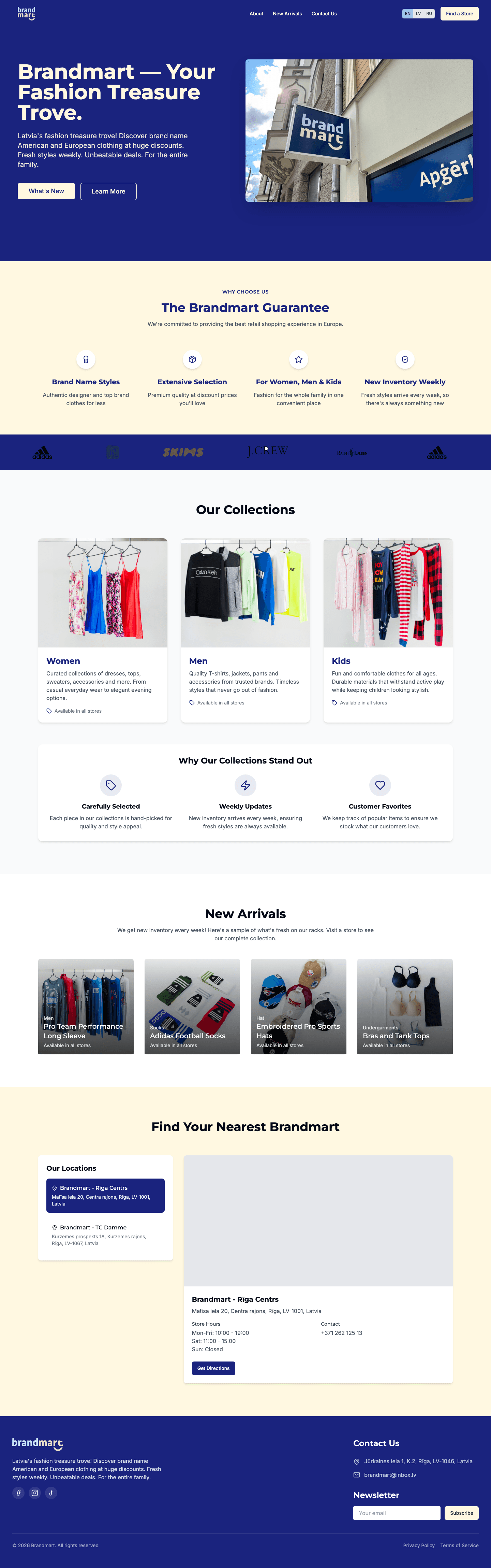 Screenshot of the Brandmart website